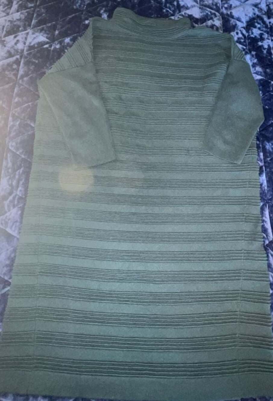 Carlisle Collection Green Cashmere blend Knit Mock Neck Sweater Dress